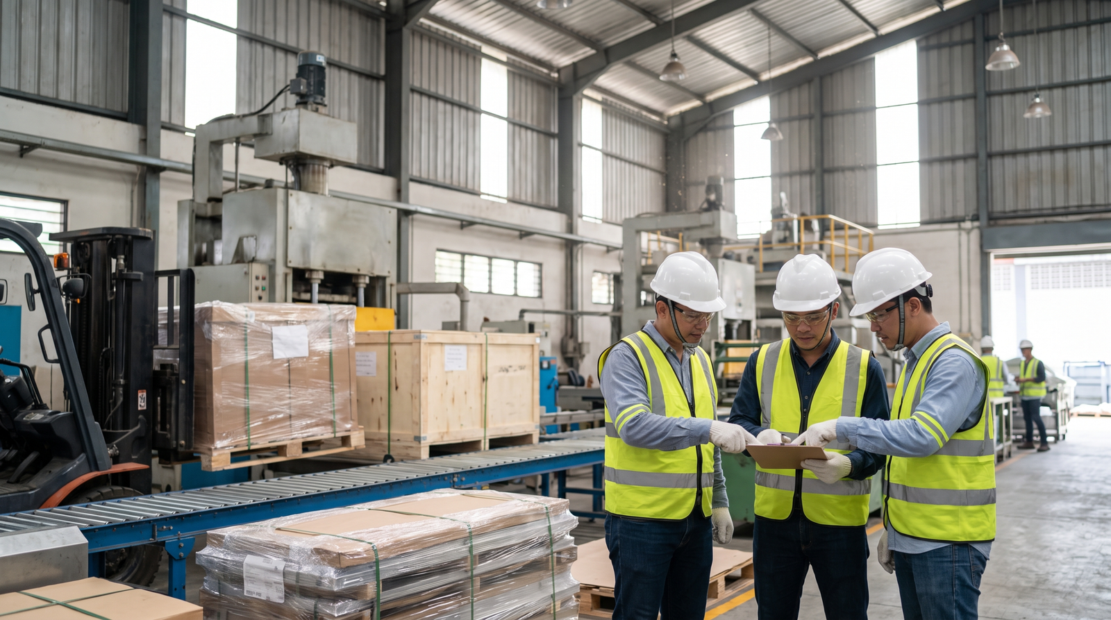 Indonesian manufacturing facility receiving machinery and production materials under an API-P model