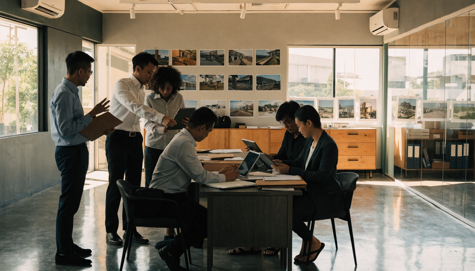 Foreign investor team checking Indonesia business licences and operational approvals