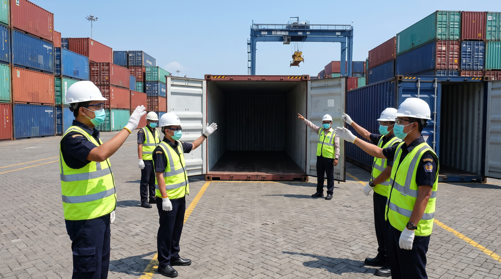 Container terminal and customs inspection operations in Indonesia