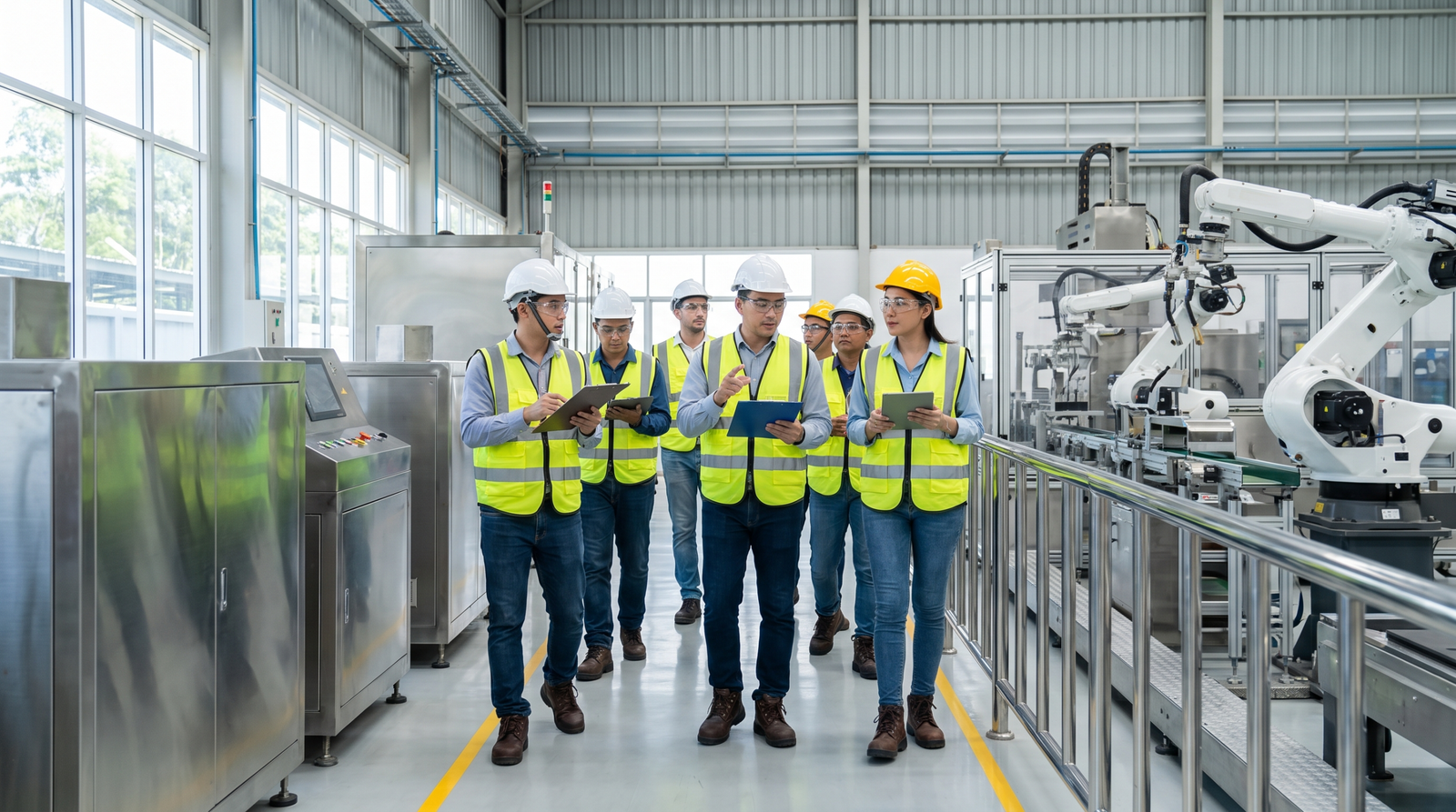 Indonesian factory team conducting an operational readiness inspection