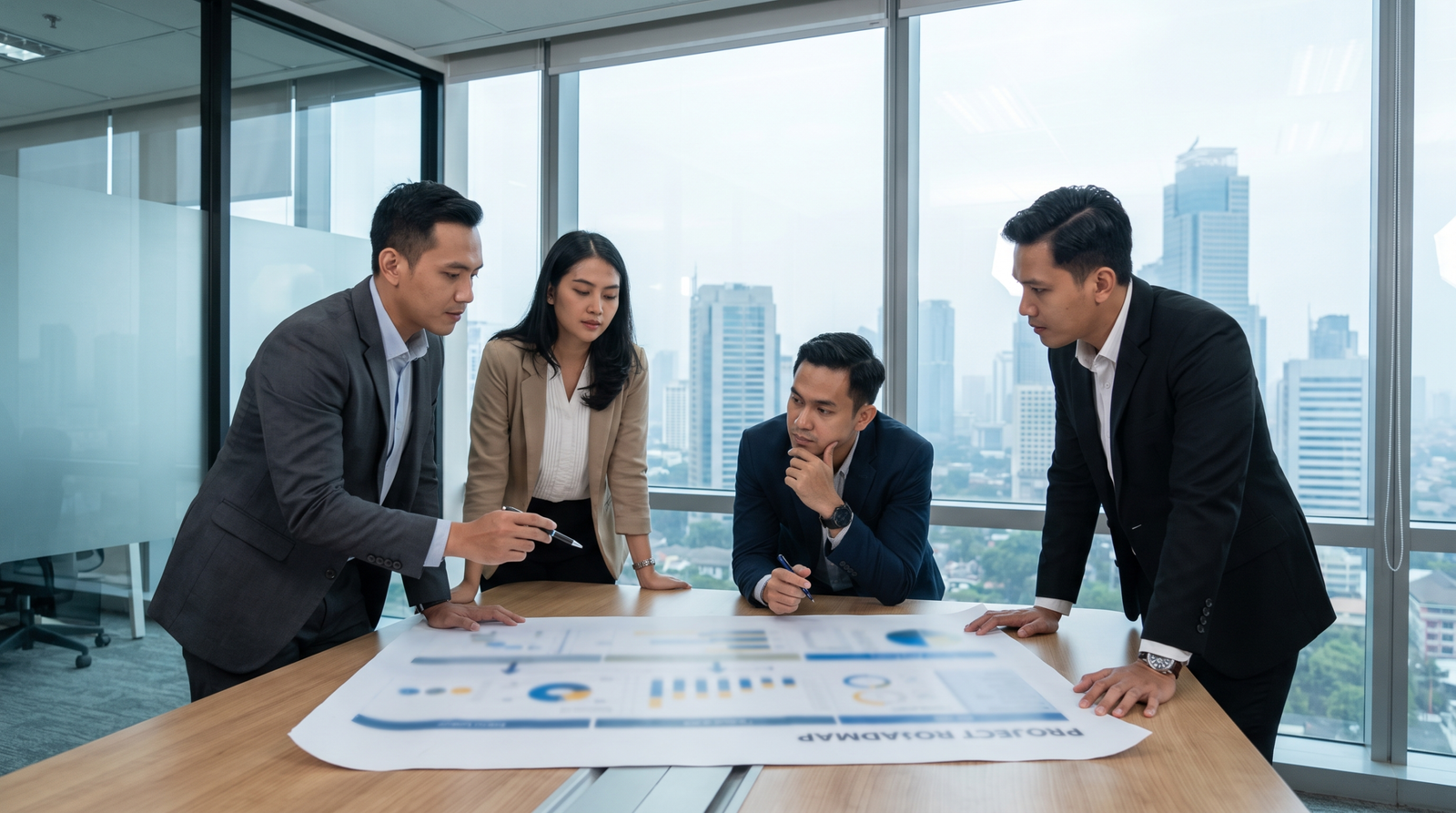 Foreign investor management team planning licensing readiness for an Indonesian project