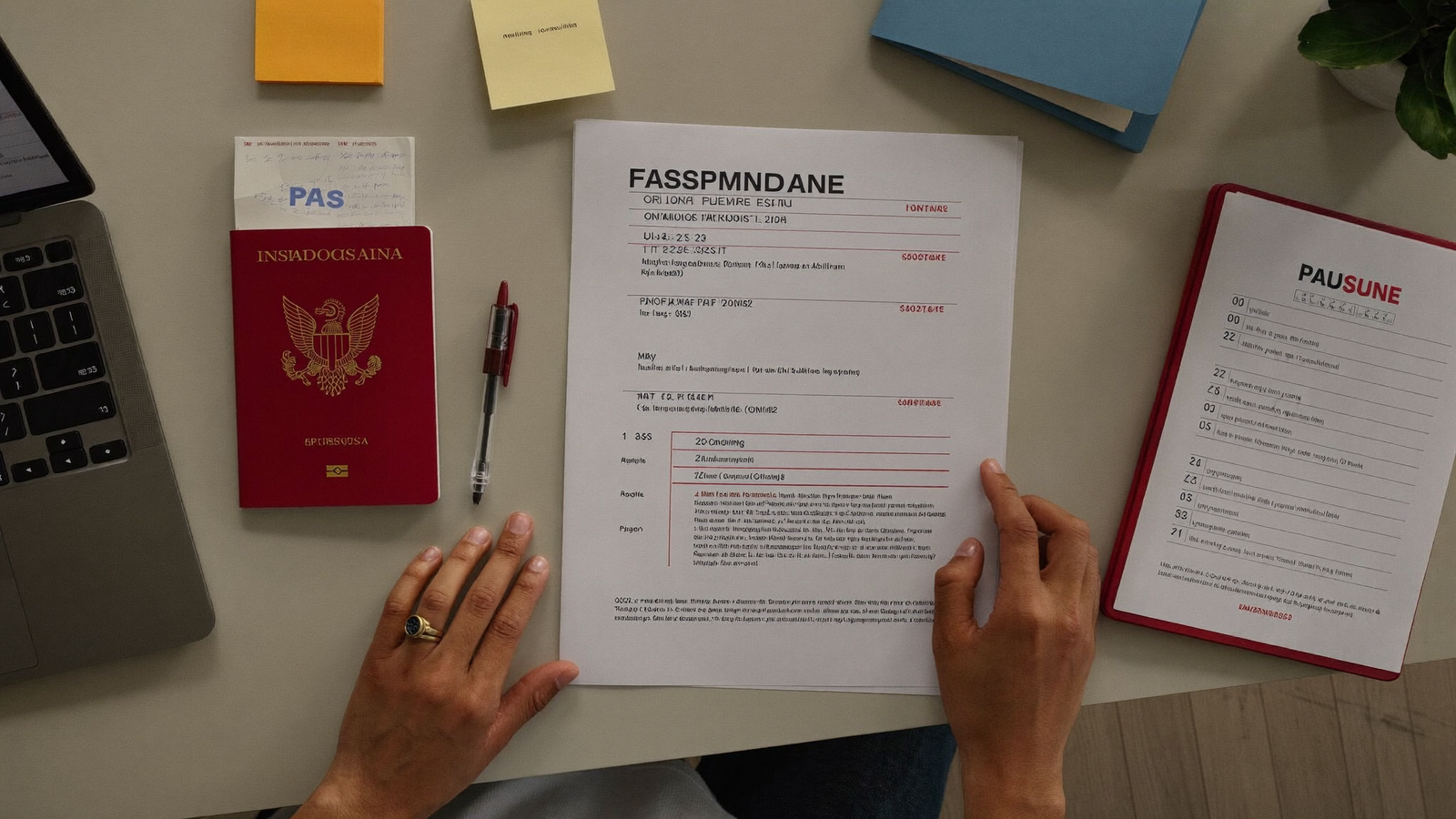 Documents prepared for an Indonesia work permit application