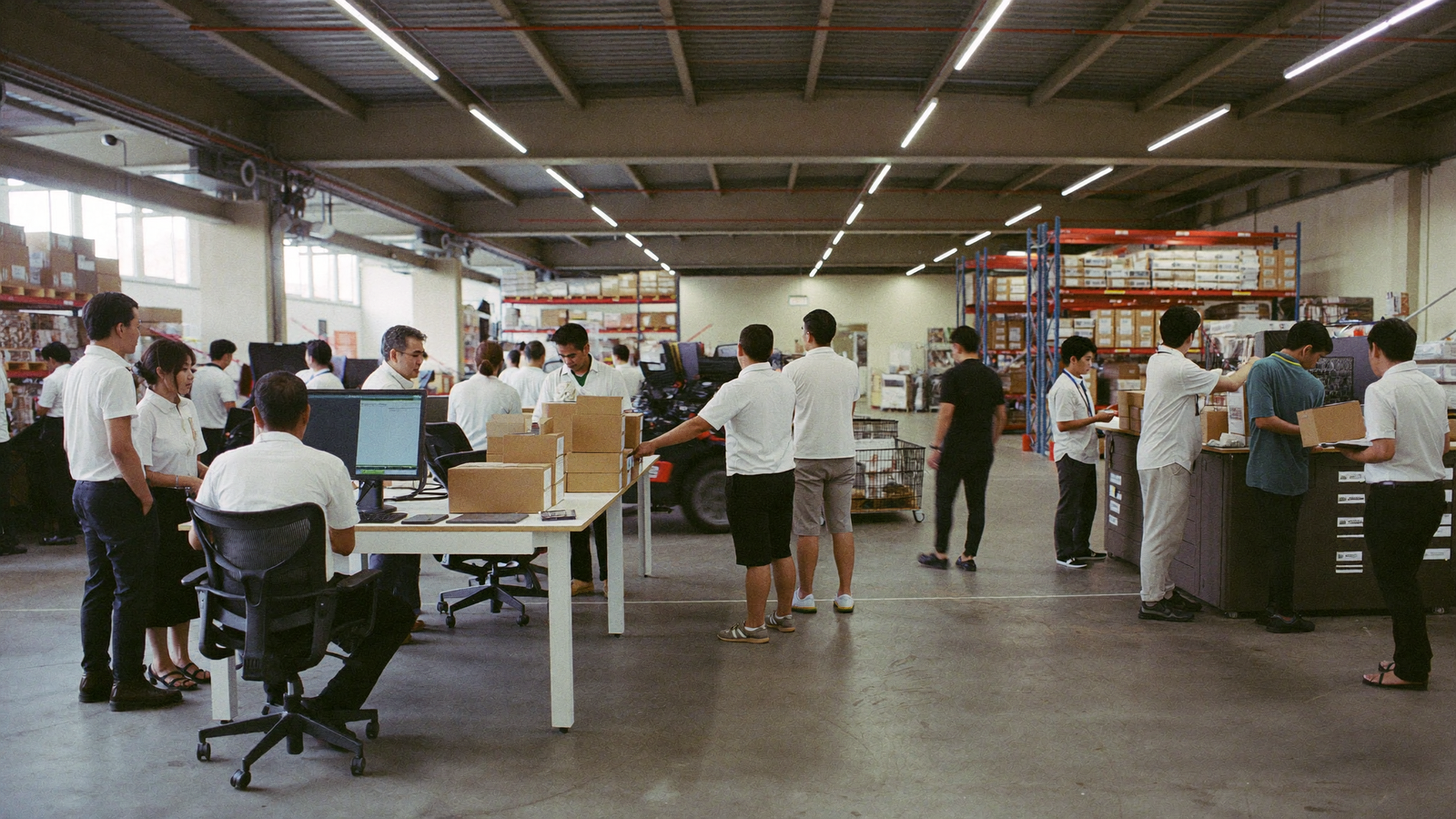 Local distributor team coordinating Indonesian sales and logistics