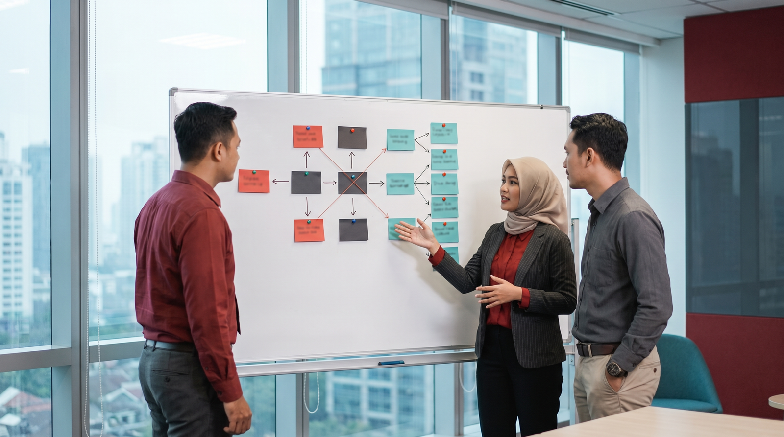 Executives mapping several PT PMA business activities to separate KBLI and licensing workstreams