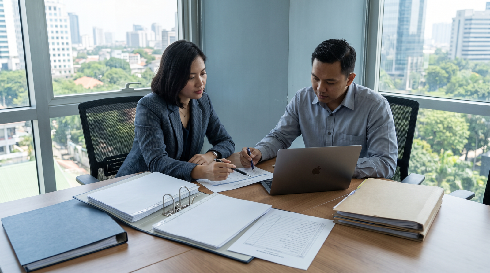 Foreign company team preparing corporate data for an NIB application in Indonesia