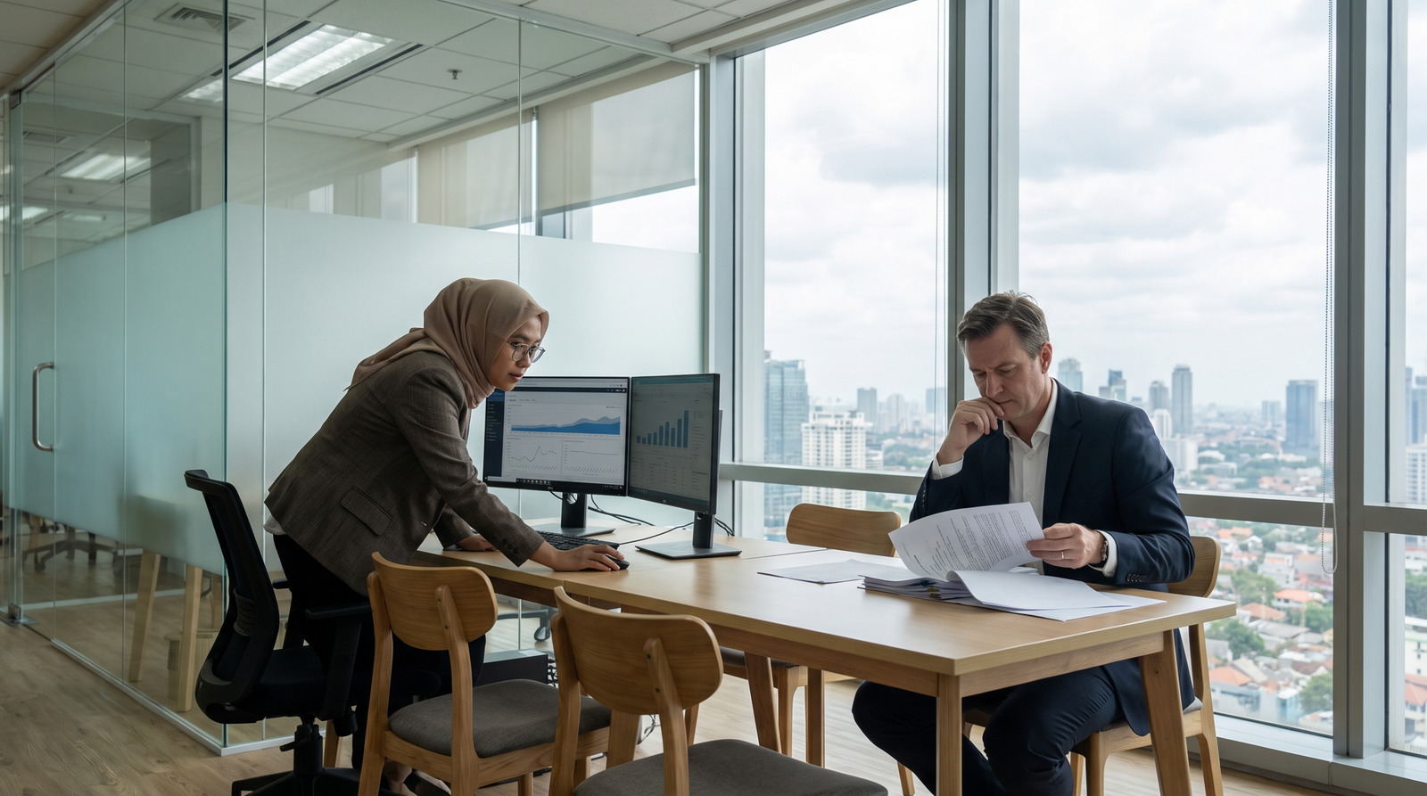 Compliance specialist checking company data for an Indonesia OSS filing